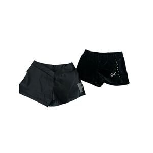 GK Pizzazz Girls Bundle Set of 2 Black Dance Athletic Shorts Youth Size Small